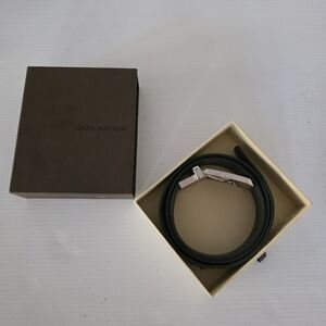 Louis Vuitton Grey Damier Belt with Silver Buckle